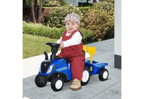 HOMCOM Rutscher Rutscheauto mit Anhänger und Zubehör - Kinderfahrzeuge - Robustes Rutscherauto aus PP und Metall, ideal für Kinder ab 12 Monaten, fördert die motorischen Fähigkeiten und den Spielspaß.