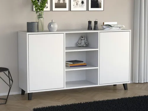 Beautysofa Kommode Weiß, 150x85x40 cm – Modern und Funktional - Die elegante Kommode Home aus Holzwerkstoff bietet großzügigen Stauraum, kombiniert modernes Design mit Funktionalität und passt perfekt in jedes Wohnkonzept. Wählen Sie zwischen verschiedenen Griffvarianten für Ihren individuellen Stil.