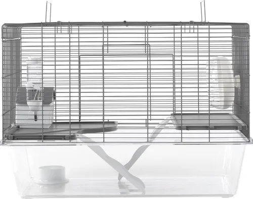 Flamingo Hamsterkäfig Rafi grau – Sicher und Praktisch - Der Flamingo Hamsterkäfig Rafi grau bietet eine sichere Umgebung mit zwei Türen und Clipverschlüssen. Ausgestattet mit Plattformen, Rampen und Zubehör sorgt er für Spielspaß und einfache Reinigung.