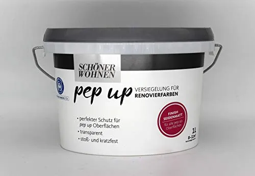 Pep up Versiegelung für Renovierfarben seidenmatt 1l - Lacke - Schützt und verleiht Renovierfarben einen seidenmatten Glanz für ein langlebiges und ansprechendes Finish.