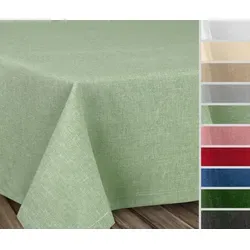 Beautex Fleckenabweisende Tischdecke mit Lotuseffekt, 160x260 cm, grün - Tischdecken für den Innenbereich, strapazierfähig und wasserabweisend mit innovativem Lotuseffekt, ideal für stilvolle und pflegeleichte Tischgestaltungen.