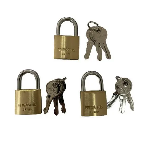 Primaster Vorhängeschlösser Messing 50 mm inkl. 9 Schlüssel