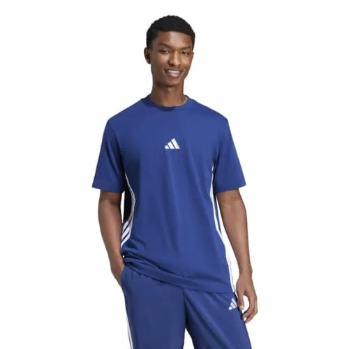 adidas 3 Stripes Single Jersey Tee - T-Shirt 4XL blau - T-Shirt im klassischen adidas-Design, aus 100% Baumwolle für höchsten Tragekomfort; ideal für Freizeitaktivitäten und in der Größe 4XL erhältlich.