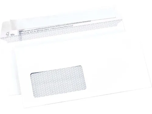 memo Briefumschlag Briefumschläge weiß für Laserdruck DIN lang, Haftk, Haftklebung
