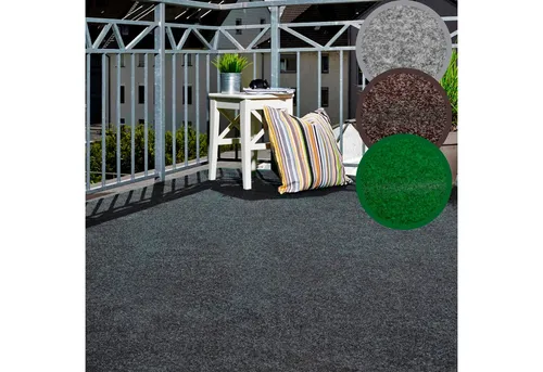 Andiamo Kunstrasen Aberdeen, Gesamthöhe 10 mm, Made in Belgium, rechteckig, mit Drainagenoppen, für Balkon, Terrasse, Wintergarten, Nadelfilzoptik