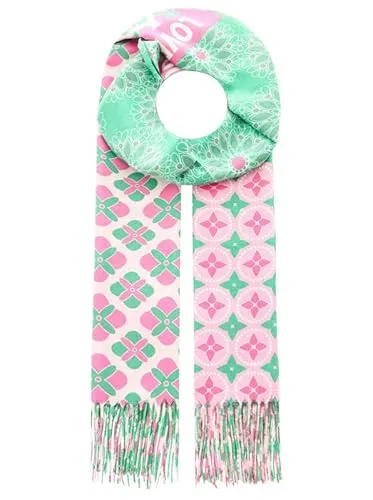 Zwillingsherz Schal Herbst Winter gemustert Damen in türkis von Zwillingsherz