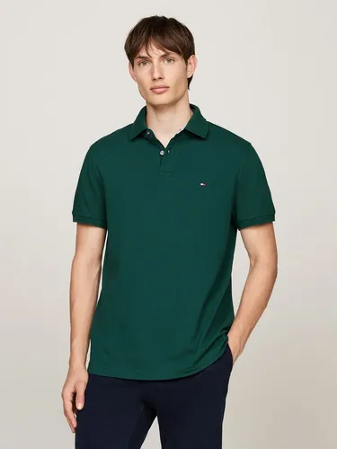Tommy Hilfiger Poloshirt 1985 REGULAR POLO mit Kontraststreifen und Knopfleiste unifarben, sportlich, regular fit, Baumwollmix, Polokragen