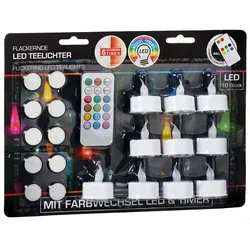 CEPEWA GmbH LED-Teelichte mit Farbwechsel und Fernbedienung, 10 Stück