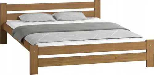 Hochwertiges Holzbettgestell 120x200 cm - Klassisches Bettgestell aus massivem Kiefernholz, verstärkt mit Mittelstrebe für extra Stabilität. Erhältlich in verschiedenen Farben, ideal für jedes Schlafzimmer.
