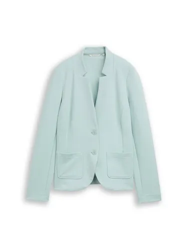 TOM TAILOR Damen Blazer 1038703 - Blue Haze, XL - Klassischer Slim Fit Blazer mit aufgesetzten Taschen und kleinem Kragen. Ideal für vielfältige Anlässe, vom Büro bis zur Feier. Pflegeleicht und angenehm zu tragen dank hochwertiger Materialien.