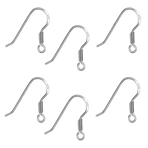 My-Bead 3 Paar Ohrhänger Ohrhaken 18mm 925 Sterling Silber nickelfrei hypoallergen Fischhaken Schmuckherstellung basteln DIY