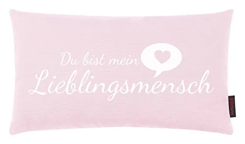 MAGMA Kissen Lieblingsmensch Altrose 25x45 cm Made in Germany/Ökotex 100