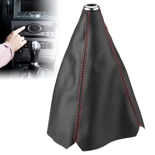 LYSHOOCE Auto Schalthebel Abdeckung,Schalthebel Hoodie,Pu-Leder Schwarze Universelles Schaltknauf-HandschutzgehäUse