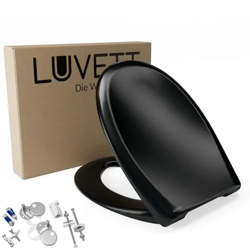 WC-Sitz C770 Schwarz oval mit Absenkautomatik von LUVETT