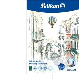 Pelikan Zeichenblock 236805, C4/25, A4, 170 g/m², weiß, geleimt, 25 Blatt