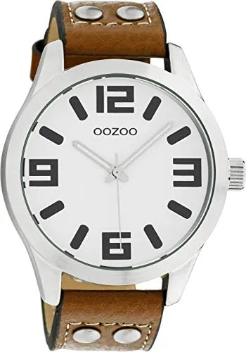 Produktbild Oozoo Armbanduhr Basic Line 47 MM Weiß/Cognac C1051