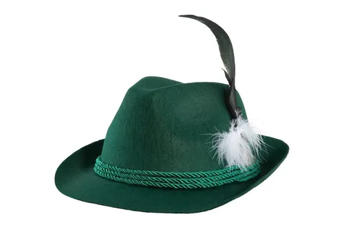 dressforfun Kostüm Grüner Trachtenhut mit Feder, Trachtenhut aus Filz