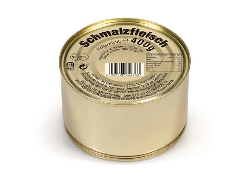 6x Müller's Schmalzfleisch 400g Dose - Fleisch- & Geflügelkonserven, 100% natürliche Zutaten und ideal für herzhafte Hauptgerichte, perfekt für Vorratshaltung.