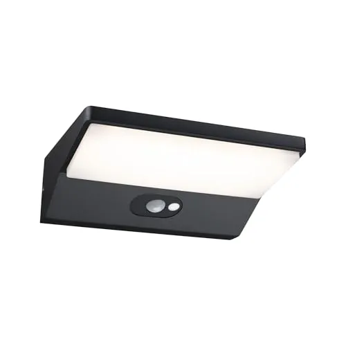 Paulmann 94335 Solar-Wandlampe 3W Warmweiß Dunkelgrau - Lampen – Solar-Wandleuchte mit 3W, bietet flächiges Licht und ist dank Solartechnik überall platzierbar. Integrierter Bewegungsmelder sorgt für automatisches Licht bei Annäherung.