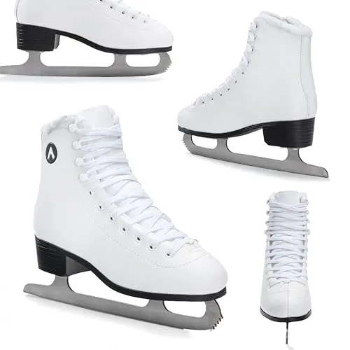 ATTABO Eislaufschuhe Damen Weiß 38 – Klassisches Design für Komfort und Stabilität - Die ATTABO Eislaufschuhe für Damen bieten klassischen Stil und hohen Komfort mit einem weichen Futter. Ideal für Anfänger und Fortgeschrittene bis 100 kg, mit robuster Edelstahlklinge für Langlebigkeit.