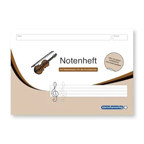 Notenheft mit Notenlineatur für die Grundschule (Mein Sternchenheft)