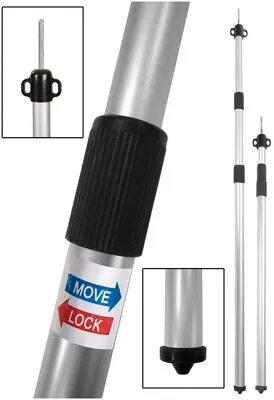 BO-CAMP Teleskop Tarp Stange 93-230cm - Sonnensegel Aufstell Gestänge aus leichtem Aluminium, justierbar von 93 bis 230 cm, ideal für Camping, Outdoor und Festivals.