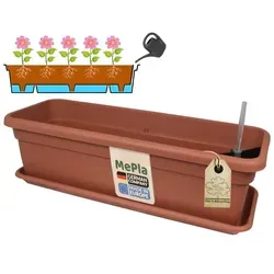 MePla XXL Balkonkasten mit Bewässerung 80 cm – Terrakotta