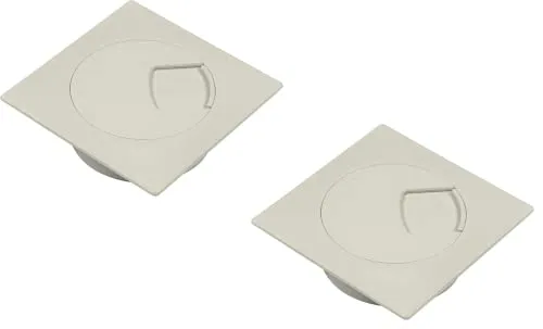 Gedotec Kabeldurchführung Schreibtisch aus stabilem ABS Kunststoff | 2 Stück quadratische Kabeldurchlässe 60mm | Plaza | Kabeldose Grau | Kabelführung eckig zum Eindrücken | kabelkanal Schreibtisch
