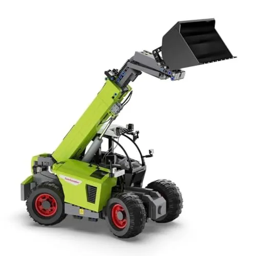CADA Multifunktions Lader 1:17, 1469 Teile (ferngesteuert, mit 5 Motoren, mit LED Licht, kompatibel mit Lego Technic), C61051W Master Series, Designer Eric Trax, grün