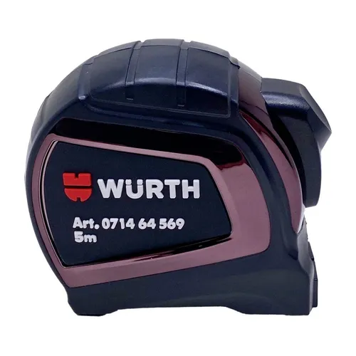 WÜRTH Taschenbandmass Pull-Lock 5M - Praktisches Messgerät mit 5M Länge und 25MM Breite, ausgestattet mit Gürtelclip für einfachen Transport, ideal für Handwerker und Heimwerker.