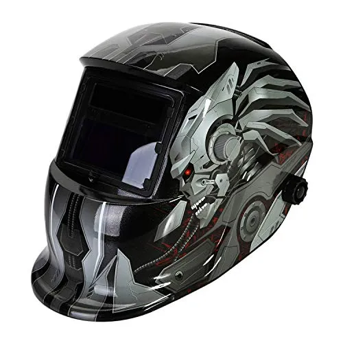 LESOLEIL Schweißhelm Automatik, SchweisshelmeAutomatischer Verdunkelung Schweißschirm mit 2 Ersatzlinse, Breiter Schatten DIN 9-13 für MIG MAG TIG