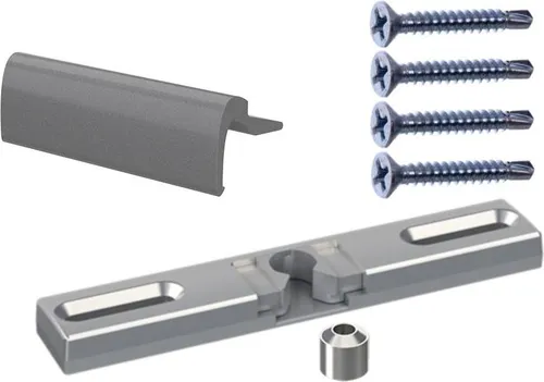 NAJDER Fenster-Balkongriff mit beweglichem Riegel, Korrosionsbeständig, Eloxiert, mit Aluminium, mit Befestigungsschrauben, Set, , (Farbe: Titan)