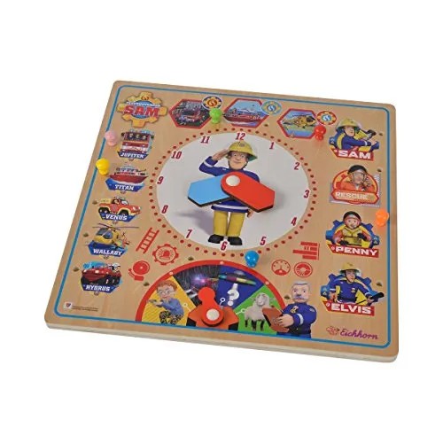 Eichhorn 109255601 - Feuerwehrmann Sam Einsatztafel mit unterschiedlichen Steckmöglichkeiten, 30x30cm, mit Wand Aufhängemöglichkeit