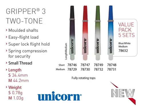 Unicorn Gripper 3 TWO-TONE Shaft | Dart Darts Shäfte Pfeil von Unicorn