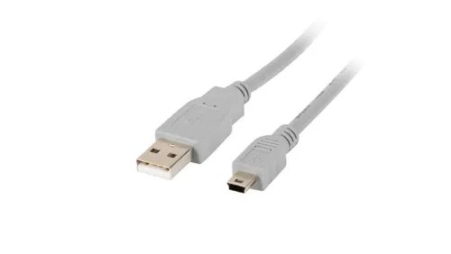 Kabel połączeniowy miniUSB 2.0 /Canon/ Typ USB A/miniUSB B(5pinów), M/M szary 1,