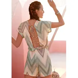 LASCANA Kurzoverall mit tiefem Rückenausschnitt und Alloverprint, sommerlicher Jumpsuit