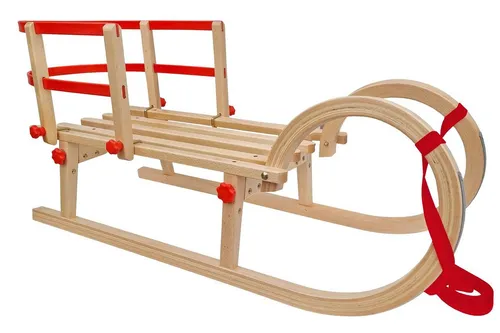 ERST-HOLZ Schlitten Rodelschlitten Klappschlitten aus Buche (mit Lehne), V-21-095