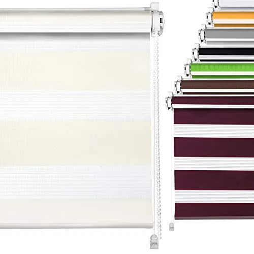 Doppelrollo Vanille 45x150cm Duo-Rollo für Fenster Klemmfix ohne Bohren
