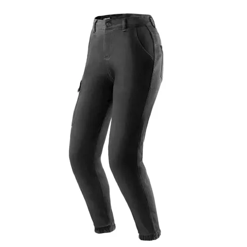 REBELHORN Faster Lady Motorradjeans Damen | Hoher Schutz und bequeme Passform - Hochwertige Motorradjeans mit Aramidfaser für Flexibilität und Abriebfestigkeit. Ausgestattet mit Knie- und Hüftprotektoren Stufe 2 sowie einer praktischen Cargotasche für zusätzlichen Stauraum.