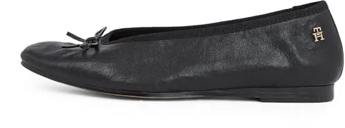 Tommy Hilfiger Leder-Ballerinas in Schwarz, Größe 36 von Tommy Hilfiger