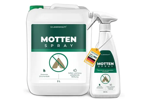 Silberkraft Insektenspray Silberkraft Mottenspray gegen Kleider- und Lebensmittelmotten, 2500 ml, Effektiver Schutz vor Motten, Made in Germany, Einfache Anwendung, 1-St., effektives Mittel gegen Motten, für Kleiderschrank oder Vorratskammer