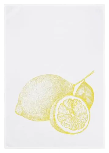 17;30 HOME Geschirrtuch weiß, Zitrone in gelb