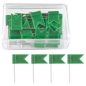 Alco Markierungsfahnen 718, grün, Fahne 17x10 mm, für Landkarte und Pinnwand 20 Stück
