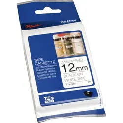 Brother TZe-N231 Schriftband - Selbstklebend, Schwarz auf Weiß, 12 mm x 8 m, ideal für klare und dauerhafte Beschriftungen im Büro