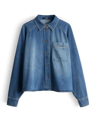 Produktbild someday Damen Langarmbluse | ZEBRU Oversized Jeanshemd aus BCI Cotton
