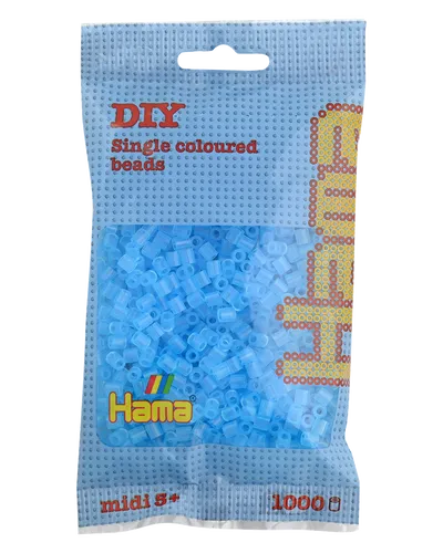 Midi Bügelperlen - Transparent-Aqua 207-73 Ø 5 mm Hama Perlen Steckperlen 1000