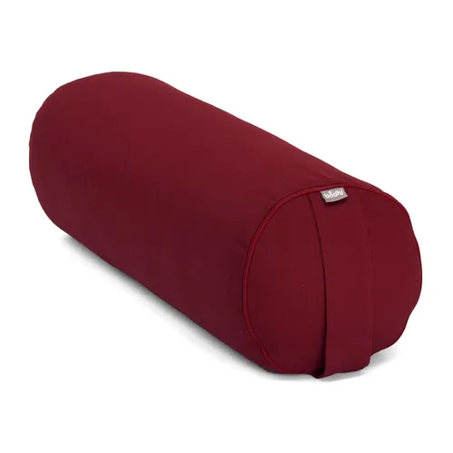 bodhi Yoga Bolster ECO Dinkel bordeaux - Faszienrollen aus 100% Bio-Baumwolle, ideal zur Unterstützung bei Yoga-Übungen und zur Entspannung.
