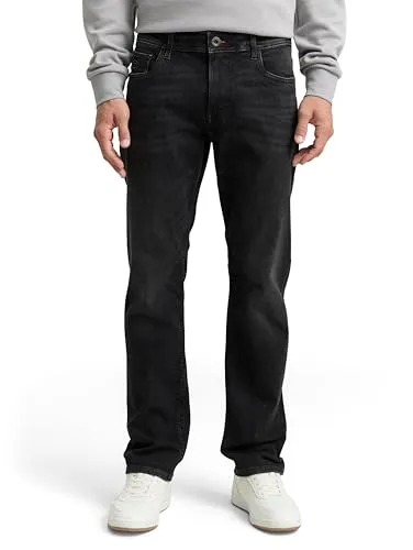 Tom Tailor Herren Jeans MARVIN STRAIGHT - Used Grau Blau - Jeans für Herren, Regular/Straight Fit, mit normaler Leibhöhe für optimalen Tragekomfort und klassischen Look, ideal für Freizeitoutfits.