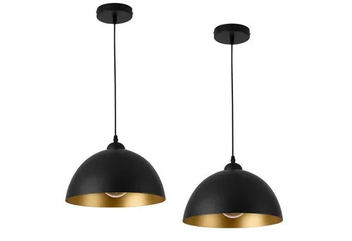 lux.pro Hängeleuchte »Espoo« 2er Set, schwarz - Moderne Pendelleuchte im 2er Set, ideal für stimmungsvolle Beleuchtung in jedem Raum. Hochwertiger Metall-Lampenschirm, ohne Leuchtmittel, E27 Fassung.