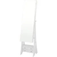 Costway Schmuckschrank mit Spiegel Beleuchtung und Schubladen Weiß
